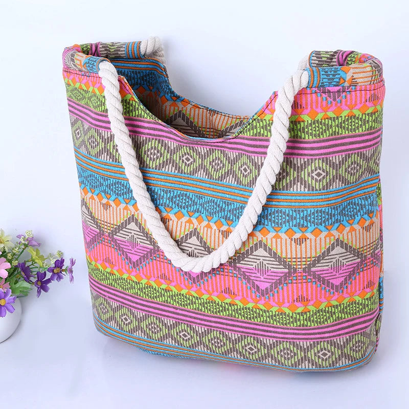 Hot Sale*** - High-Quality Canvas Striped Handbags & Shoulder Bags