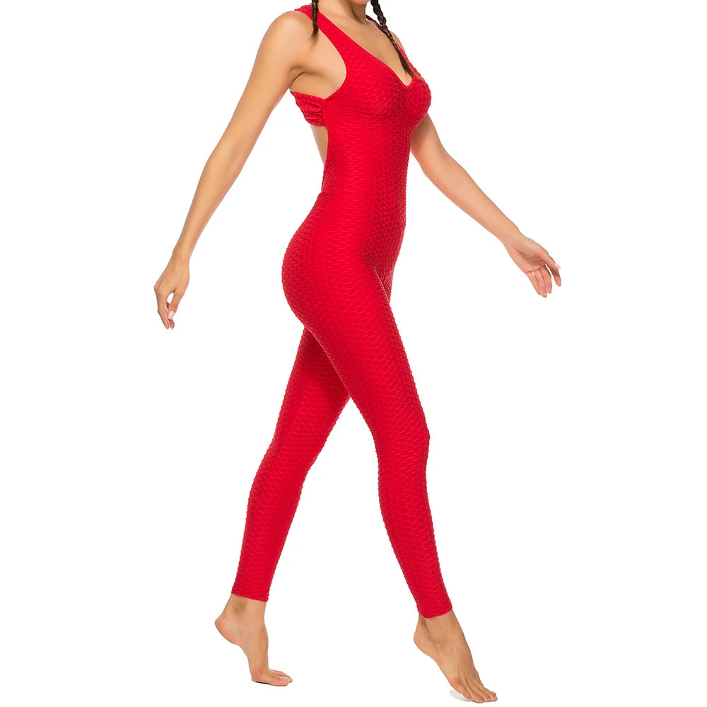 Open-Back Fitness Jumpsuit