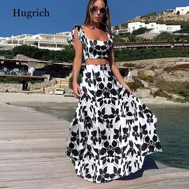 Gradient Colour High-Waist Sleeveless Long Dress