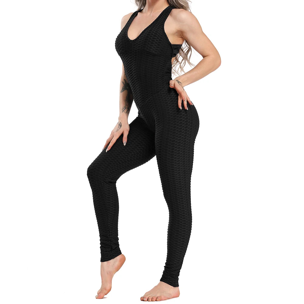 Open-Back Fitness Jumpsuit