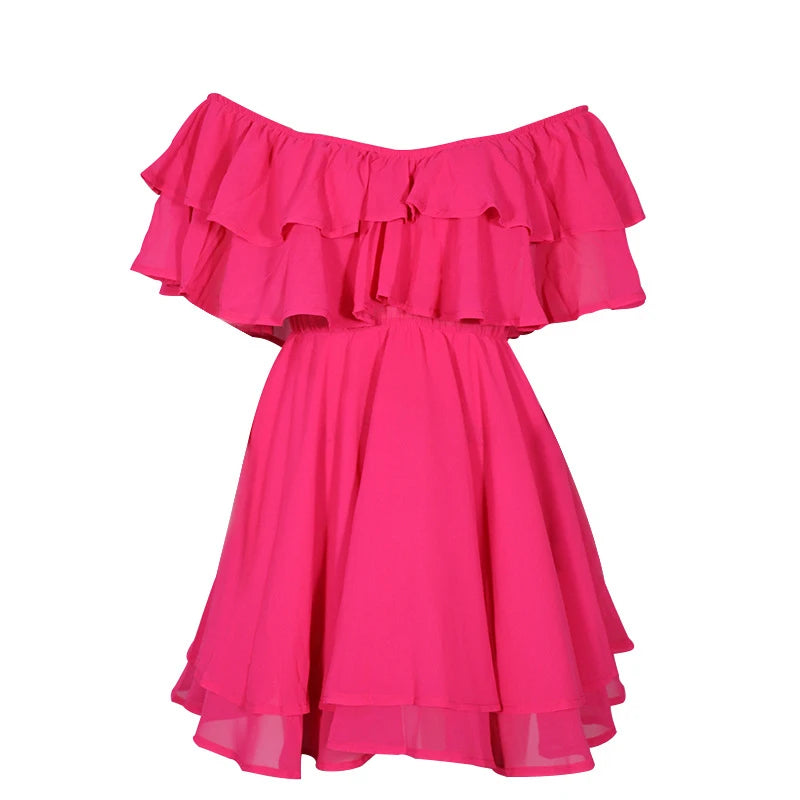 Off-Shoulder Ruffle Mini Dress