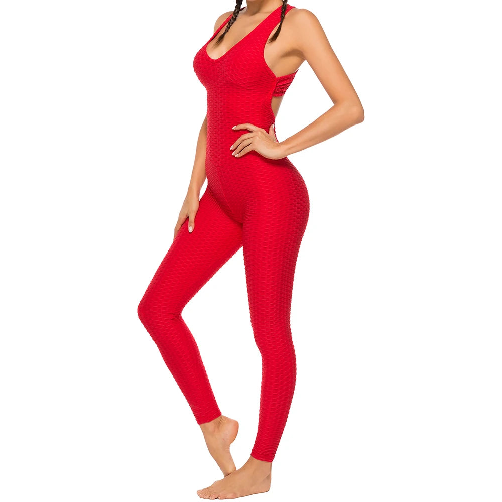 Open-Back Fitness Jumpsuit