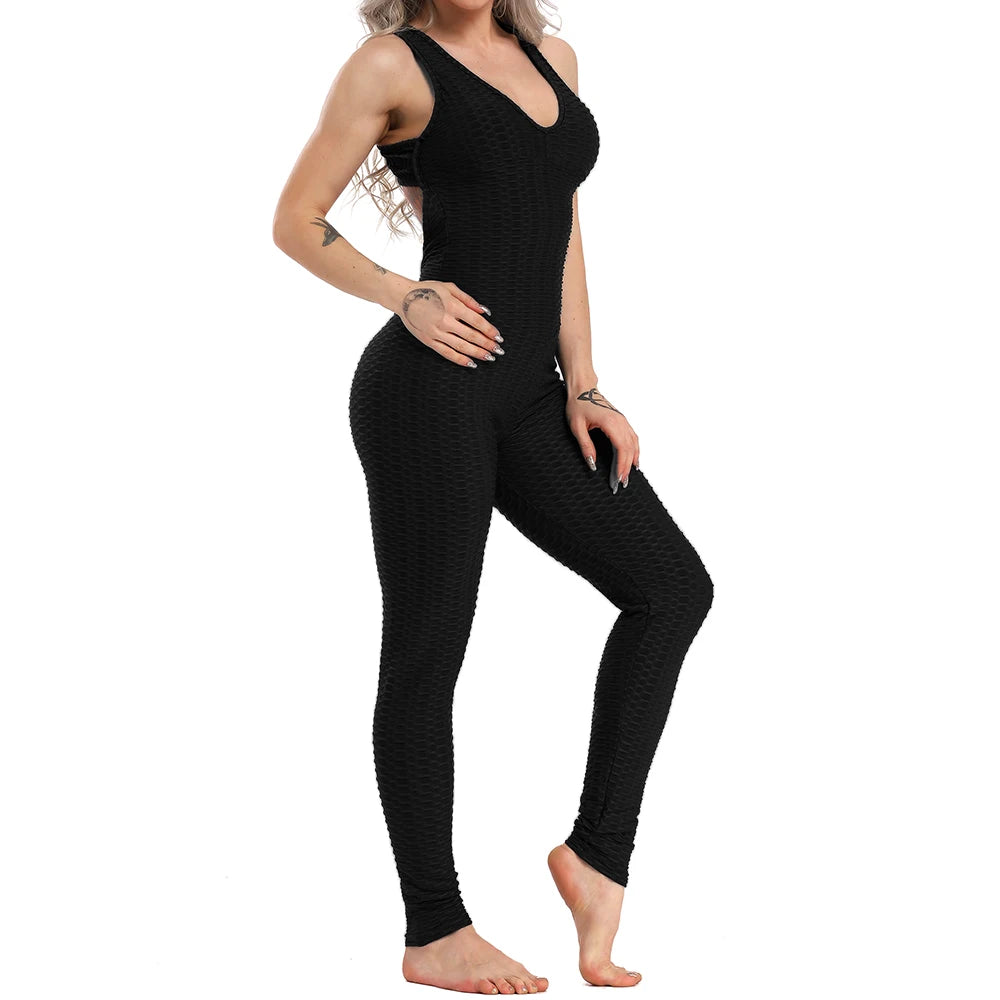 Open-Back Fitness Jumpsuit