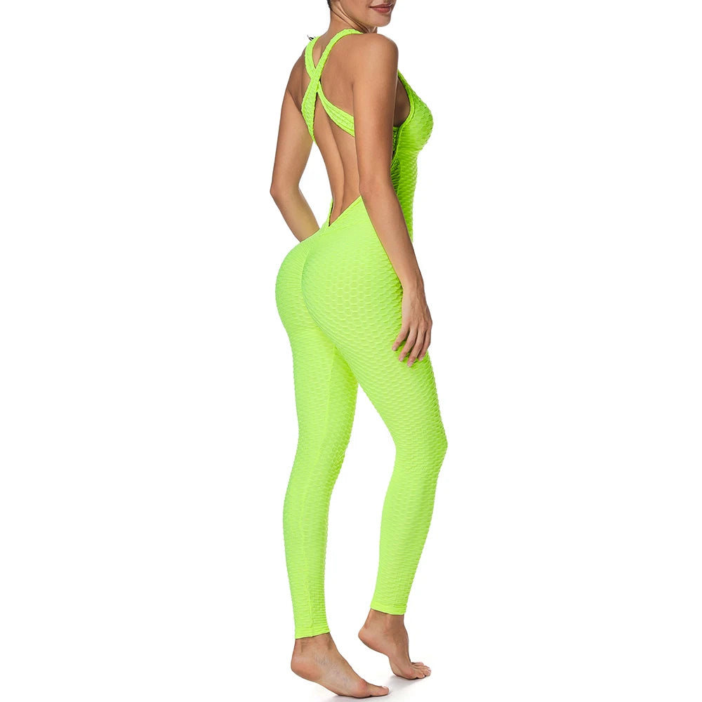 Open-Back Fitness Jumpsuit