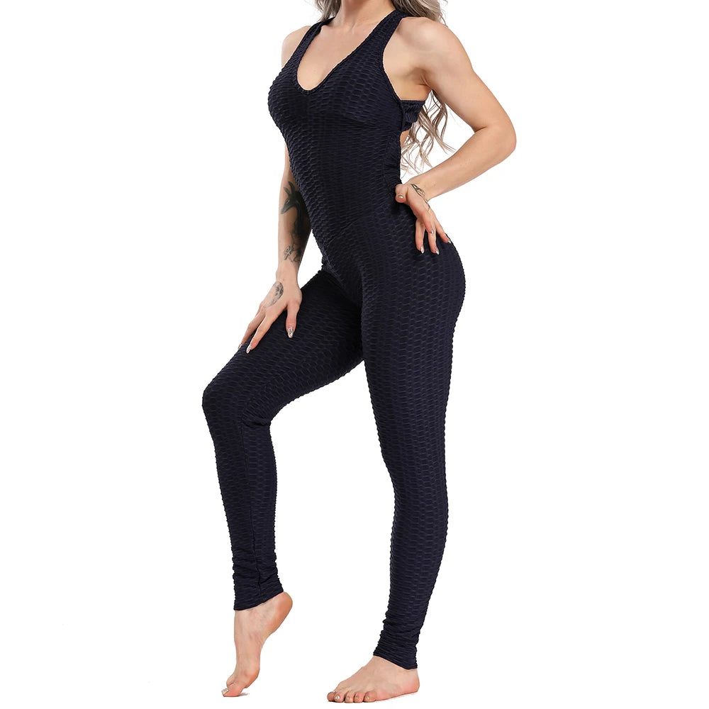 Open-Back Fitness Jumpsuit