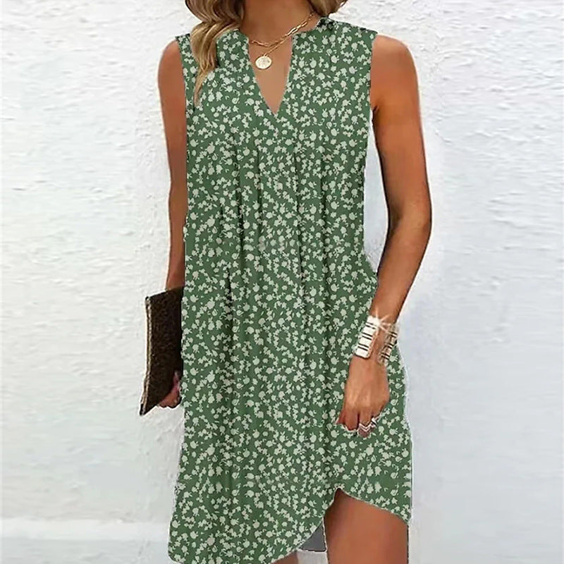 Women's Multi-Colour A- Line Sleeveless Dress