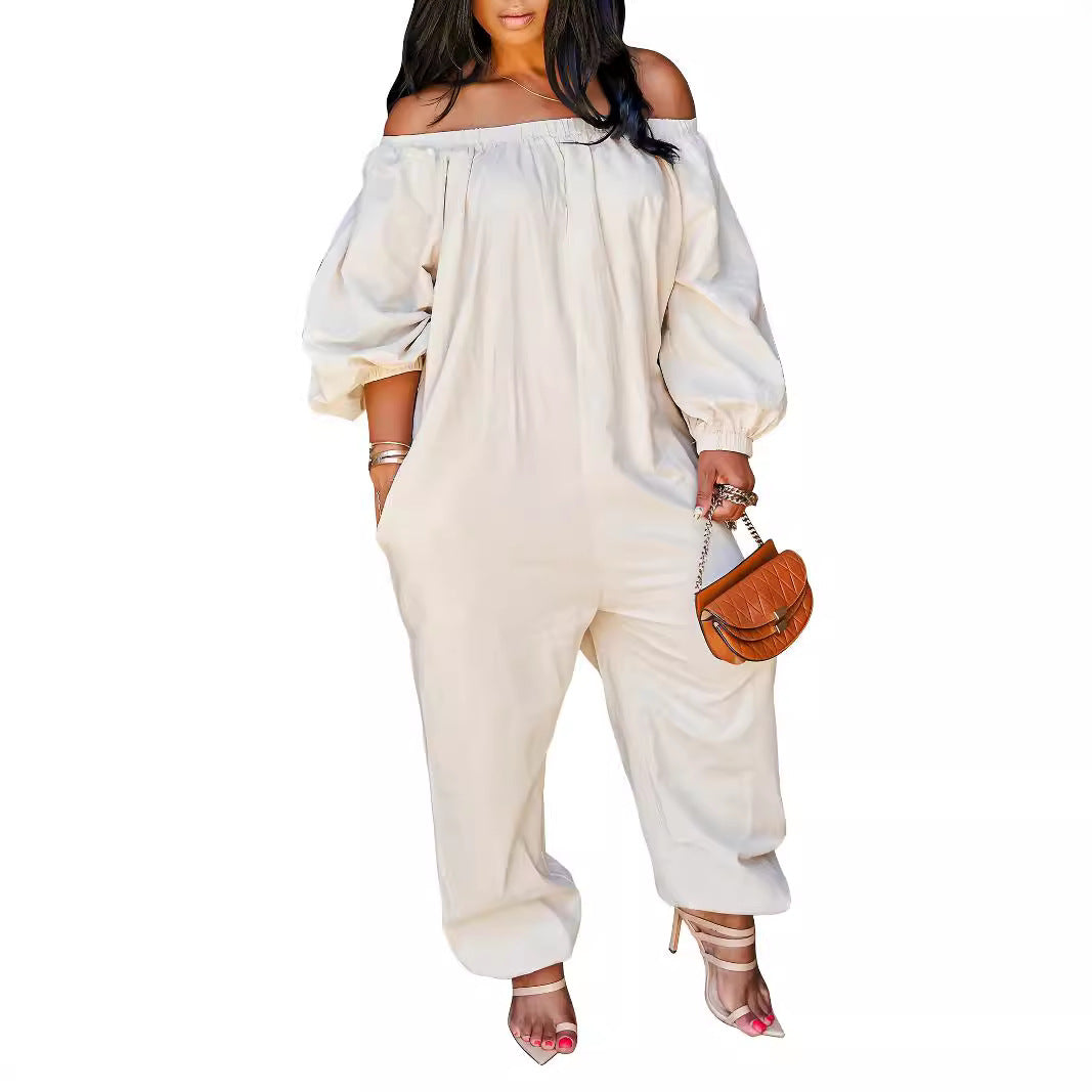 Linen Dropped-Shoulder Jumpsuit