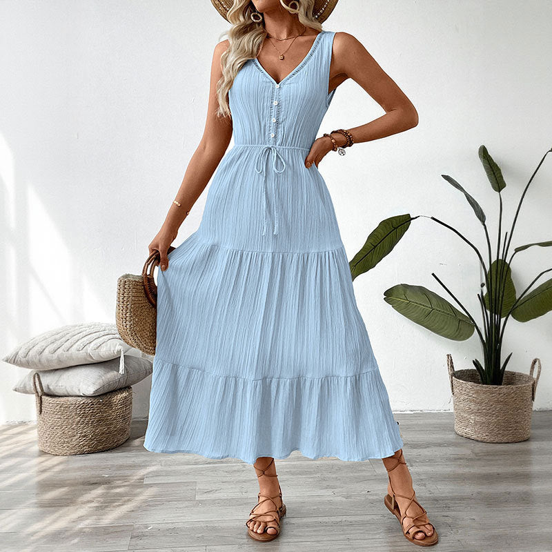 Casual Stitching Long Dress
