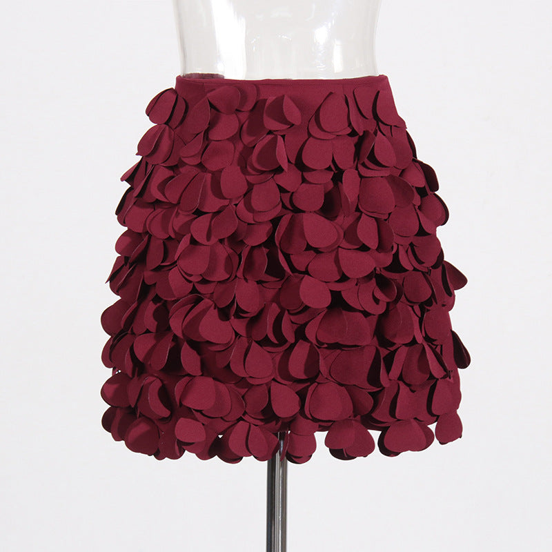 Wafer Decoration Short A-Line Skirt