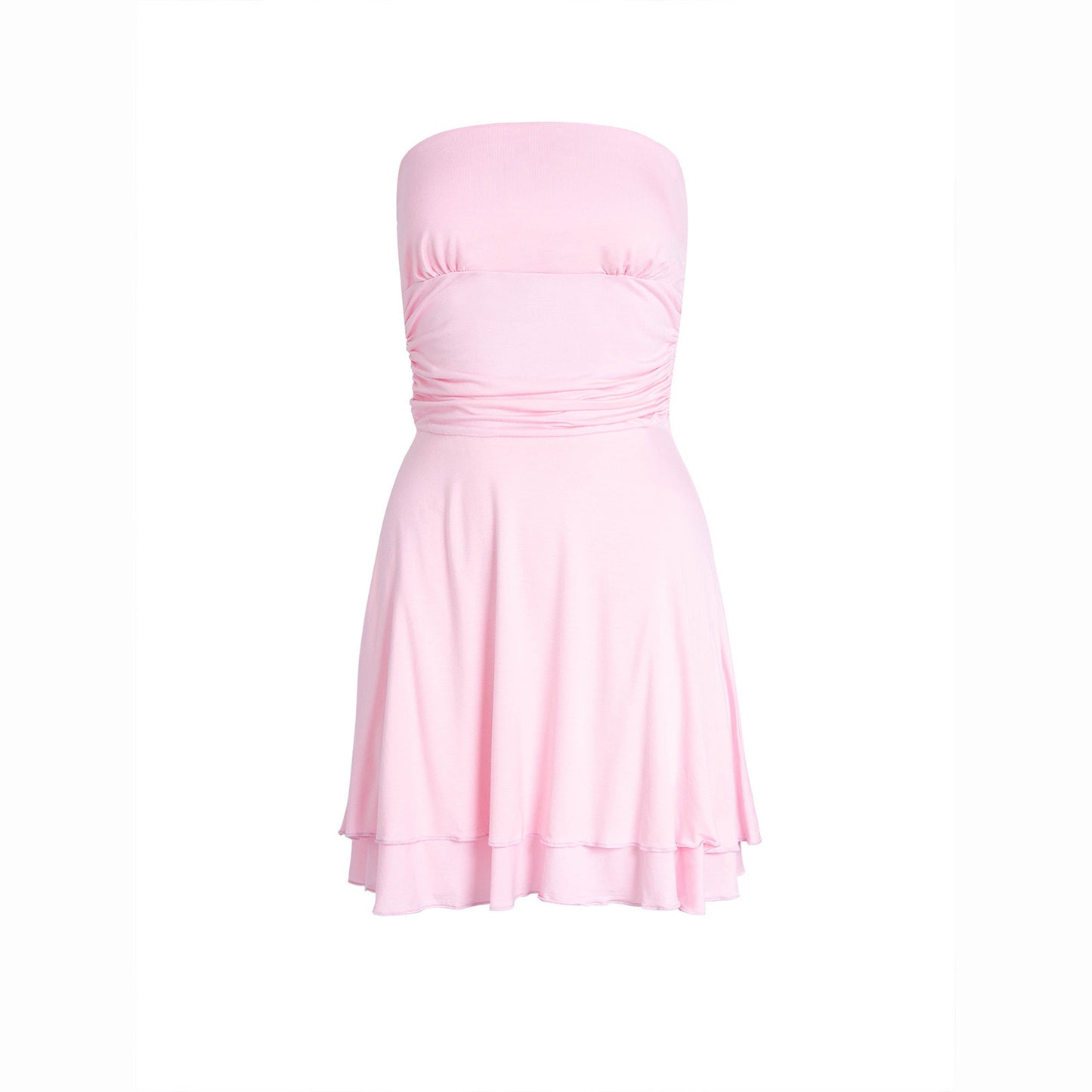 Y2K Tube-Top Summer Pleated Short Dress
