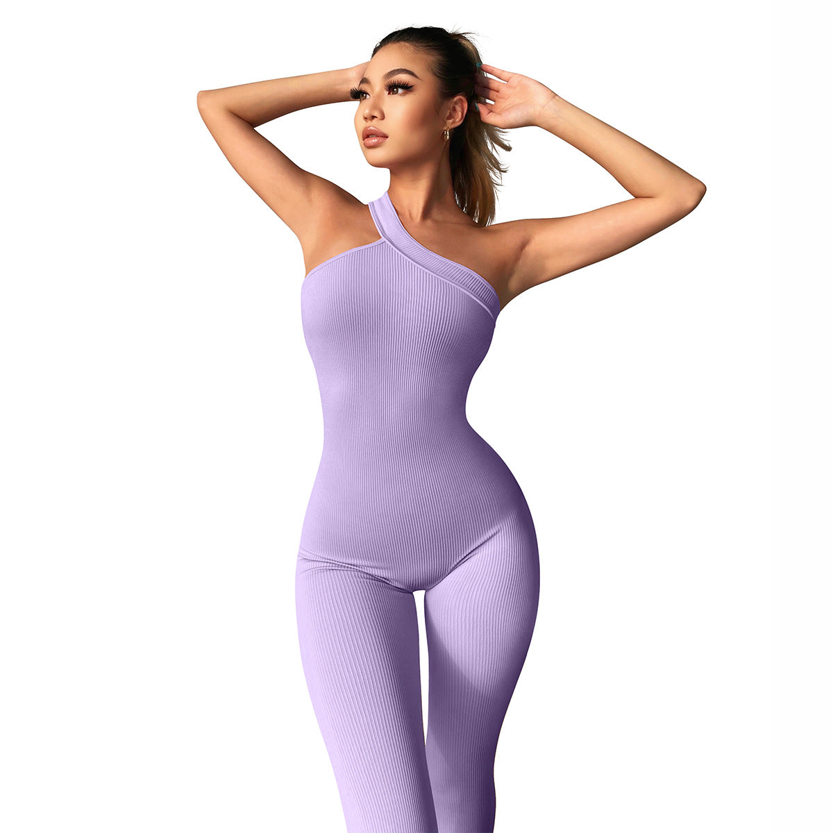 New One-Shoulder Sports Jumpsuit