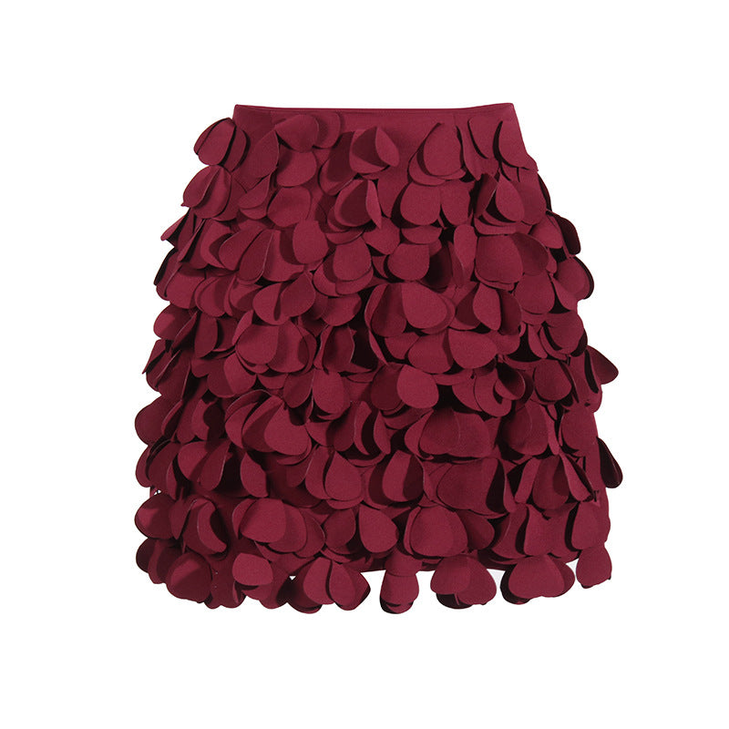 Wafer Decoration Short A-Line Skirt