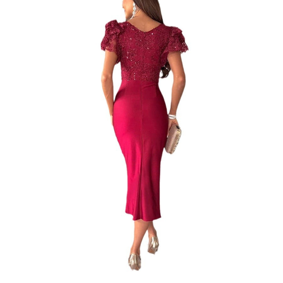 Casual Short-Sleeve Split Dress