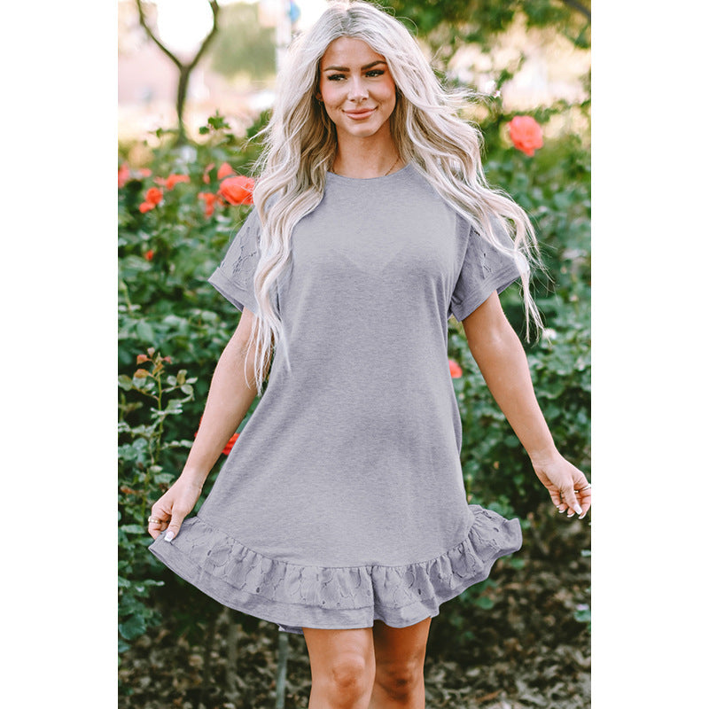 New Lace Stitching T-Shirt Dress