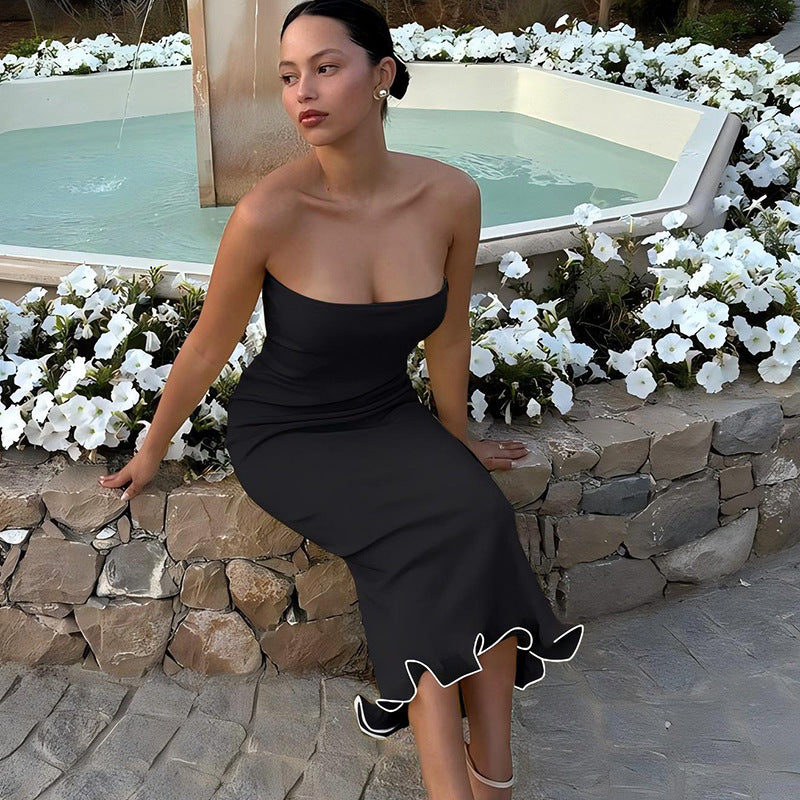 Tube-Top Big-Wave Long Dress