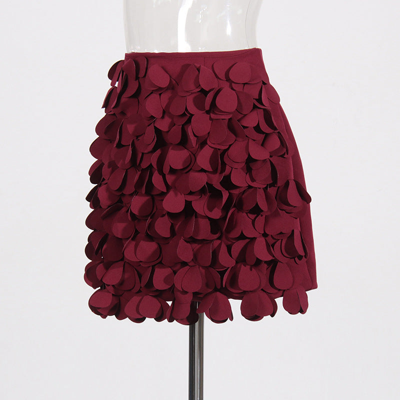 Wafer Decoration Short A-Line Skirt