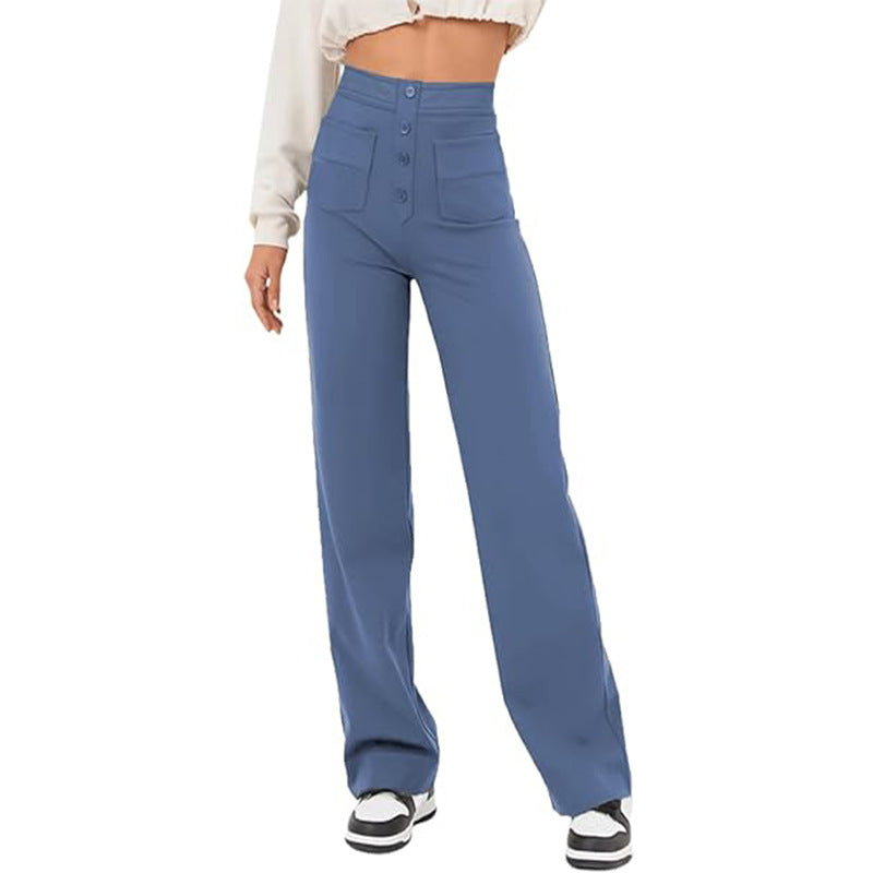 High-Waist Trousers With Pockets