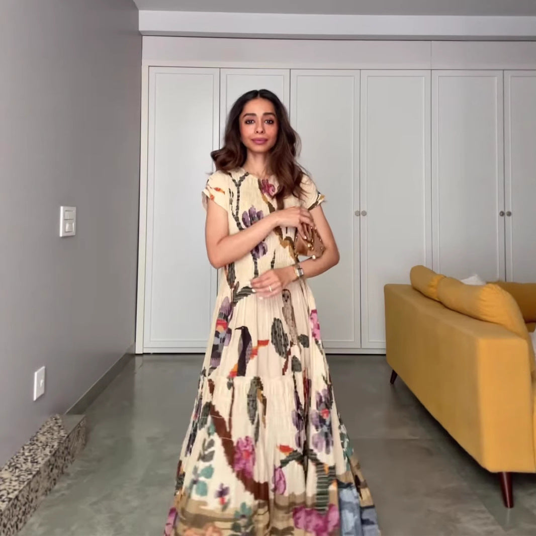 Casual Retro Short-Sleeve Loose Comfy Dress