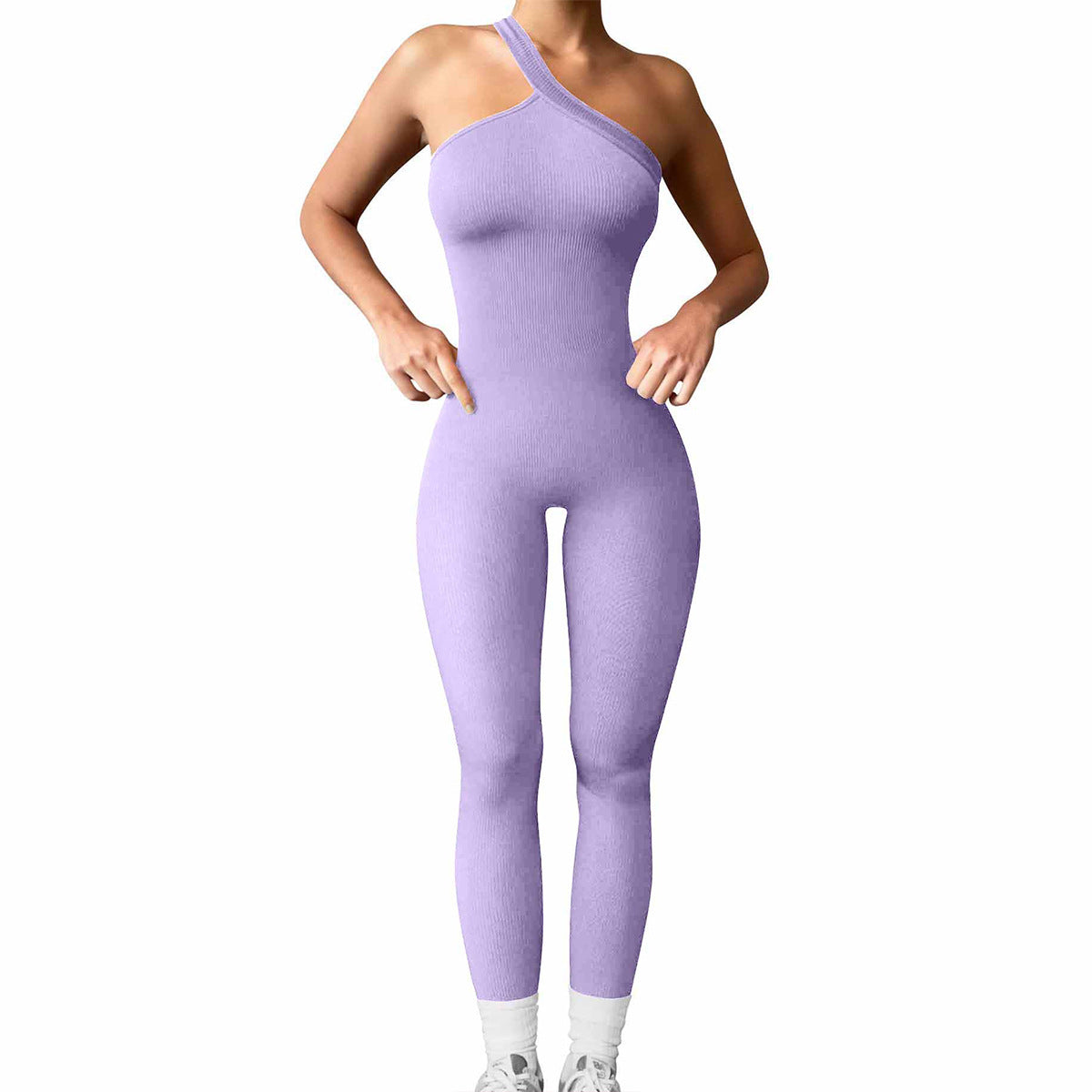New One-Shoulder Sports Jumpsuit