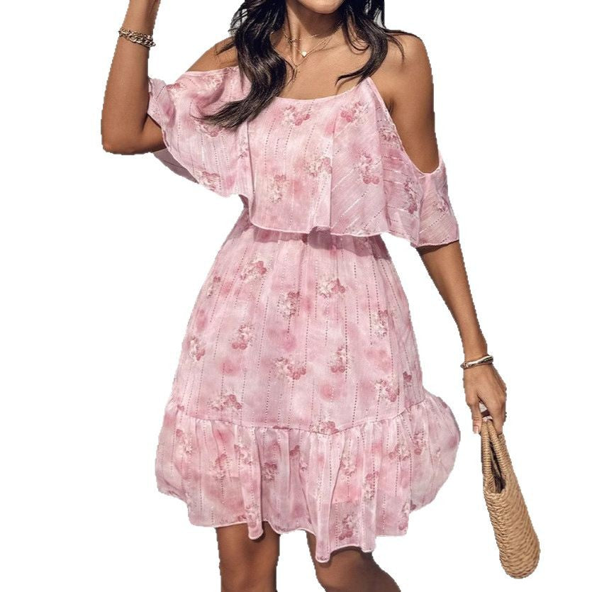 Precision Chiffon Printed Strapless Mini Dress