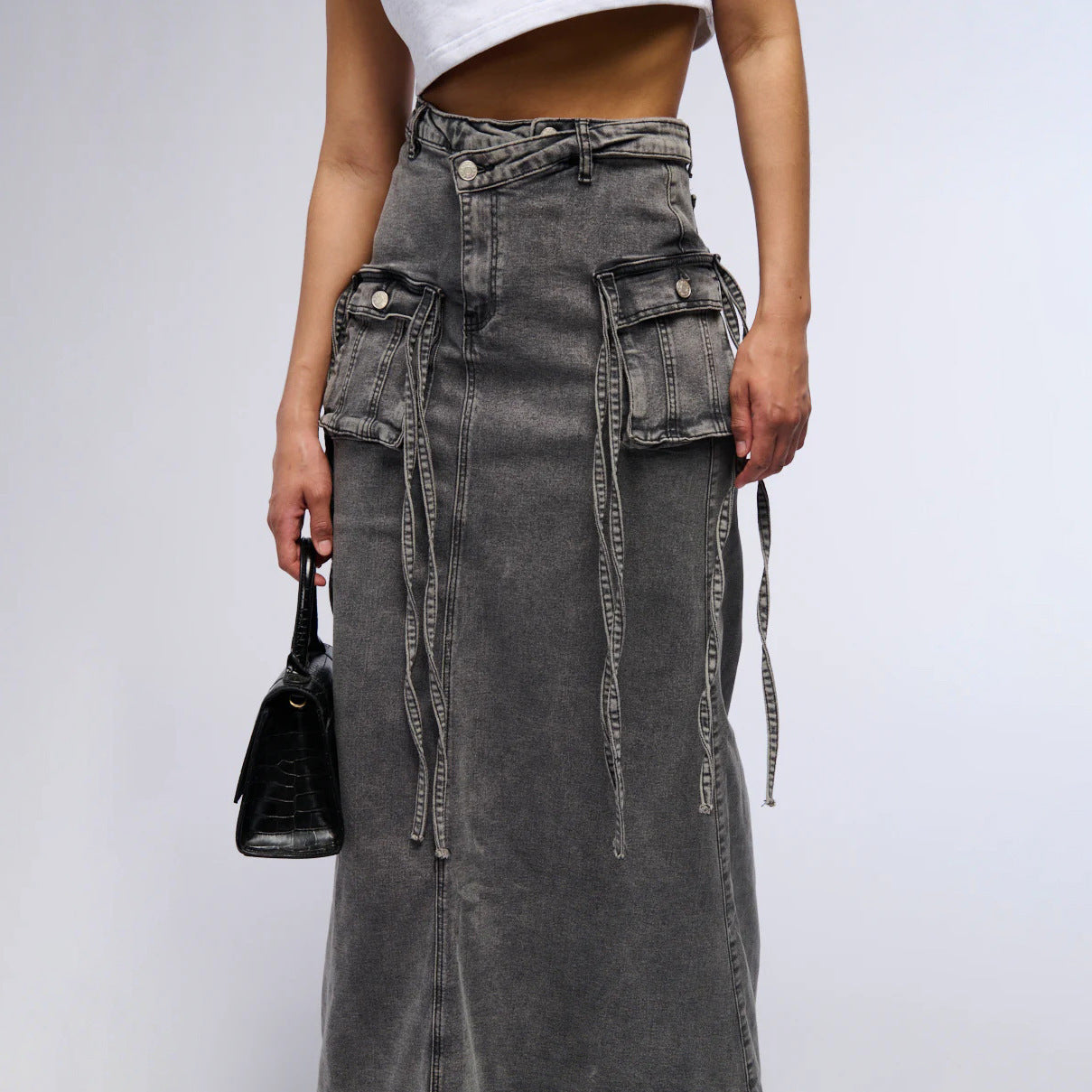 American-Style Retro Denim Skirt