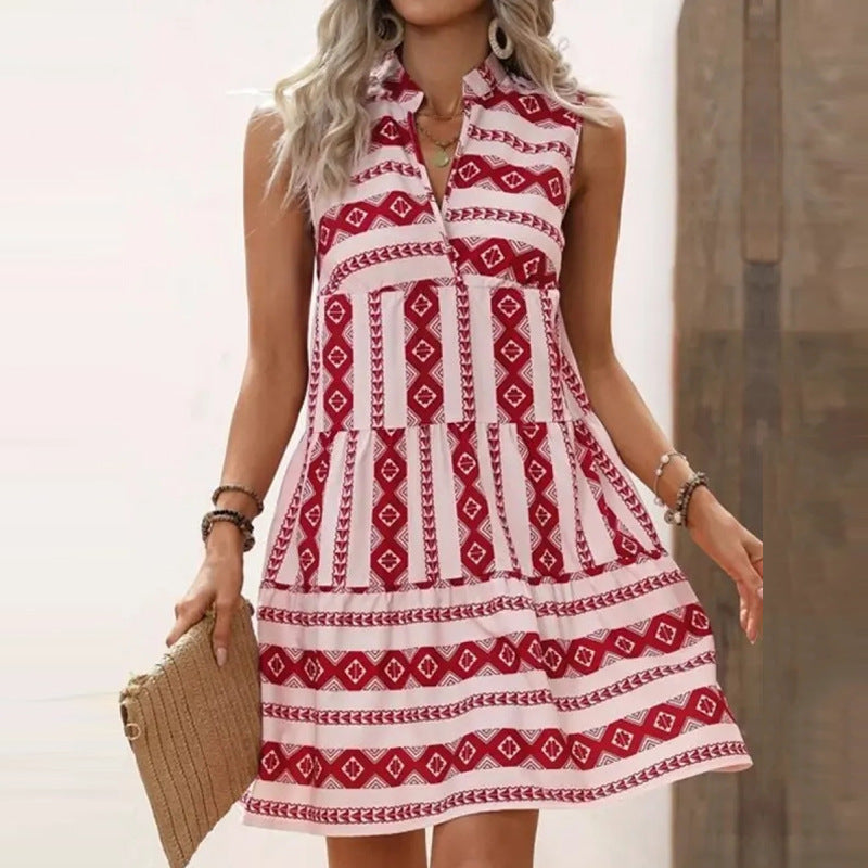 Geometric Print Summer Dress