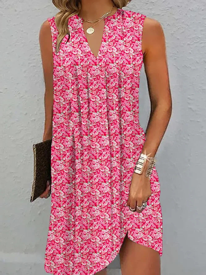 Women's Multi-Colour A- Line Sleeveless Dress