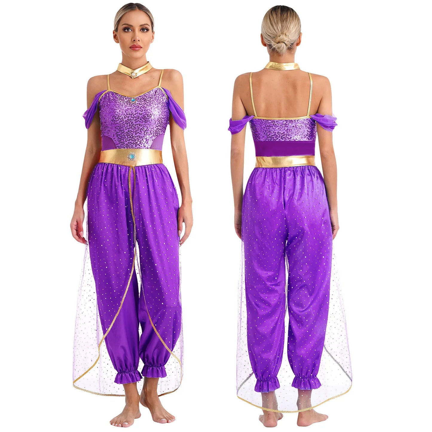 Bollywood-Style Women's Long Pants Jumpsuit