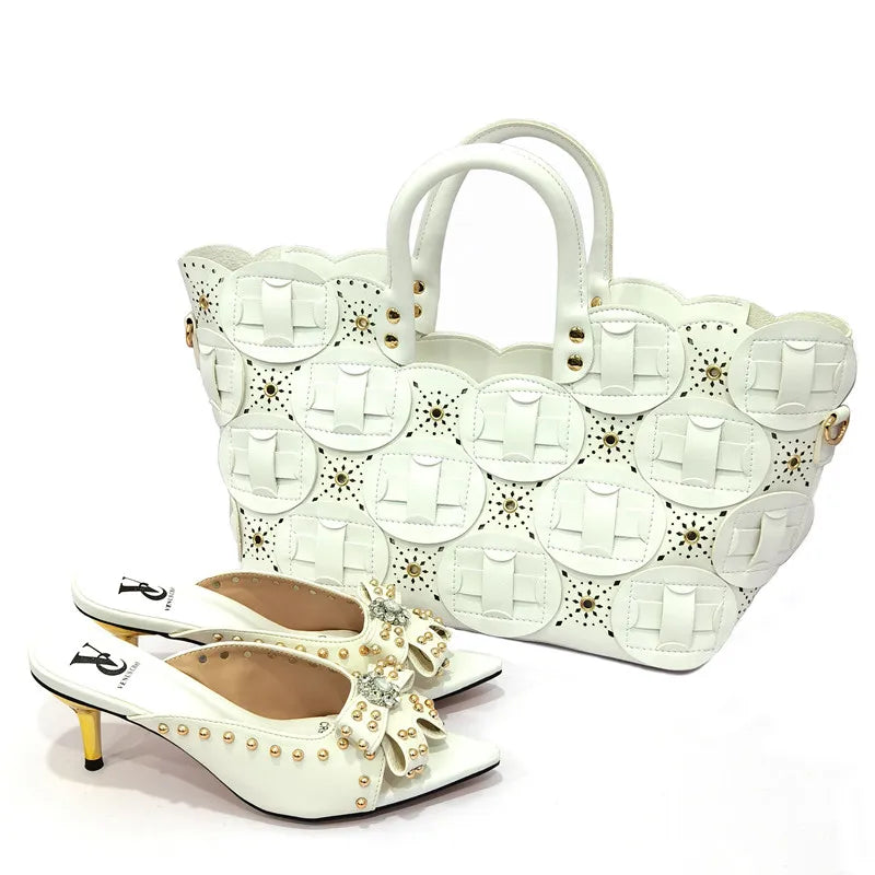 Rivet-Style Matching Shoes & Bag Set