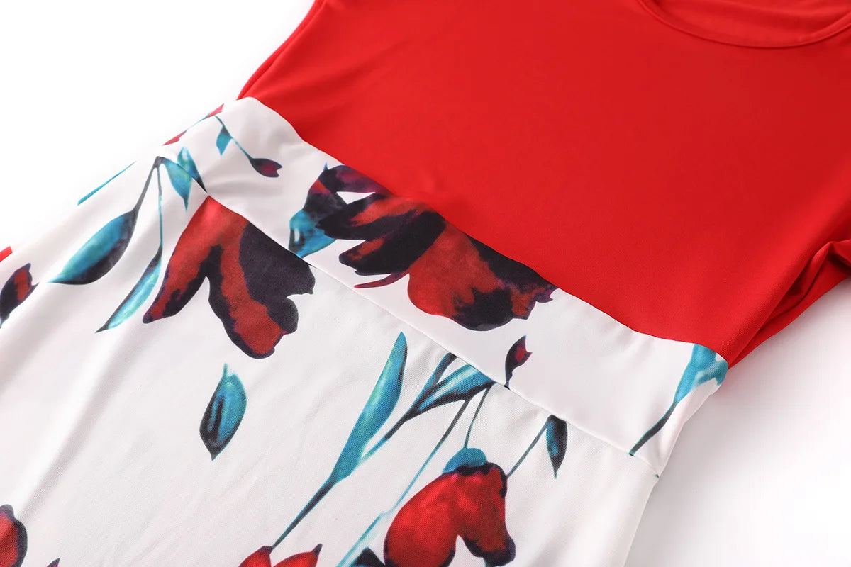 Coloured Flower Wrap Hip Dress - European & American Style