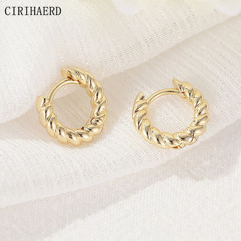Gold-Plated Women's Small Earrings - 14K