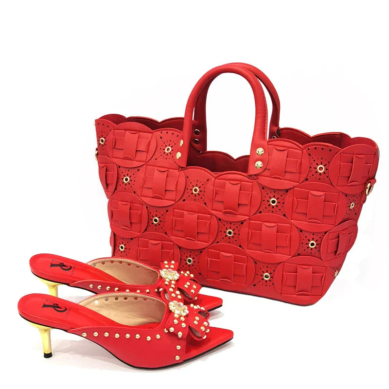 Rivet-Style Matching Shoes & Bag Set