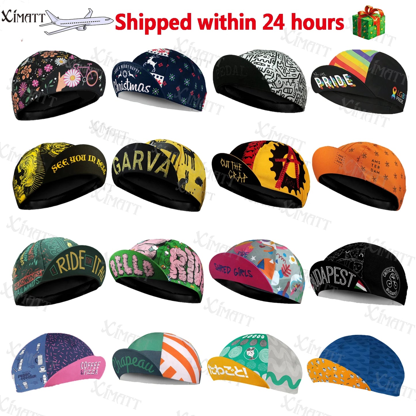 Polyester Colourful Cartoon Cycling Cap For Women