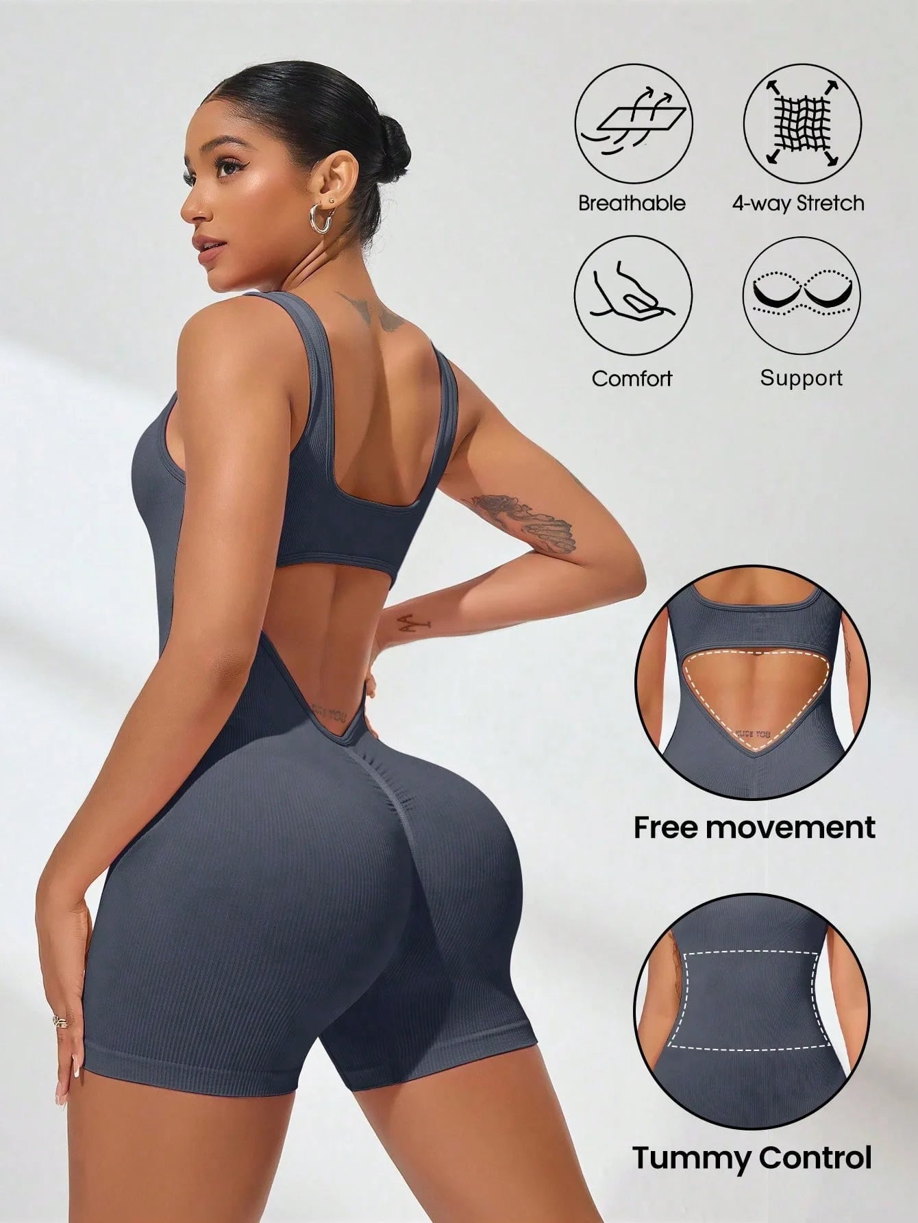 Cut-Out Fitness Jumpsuit