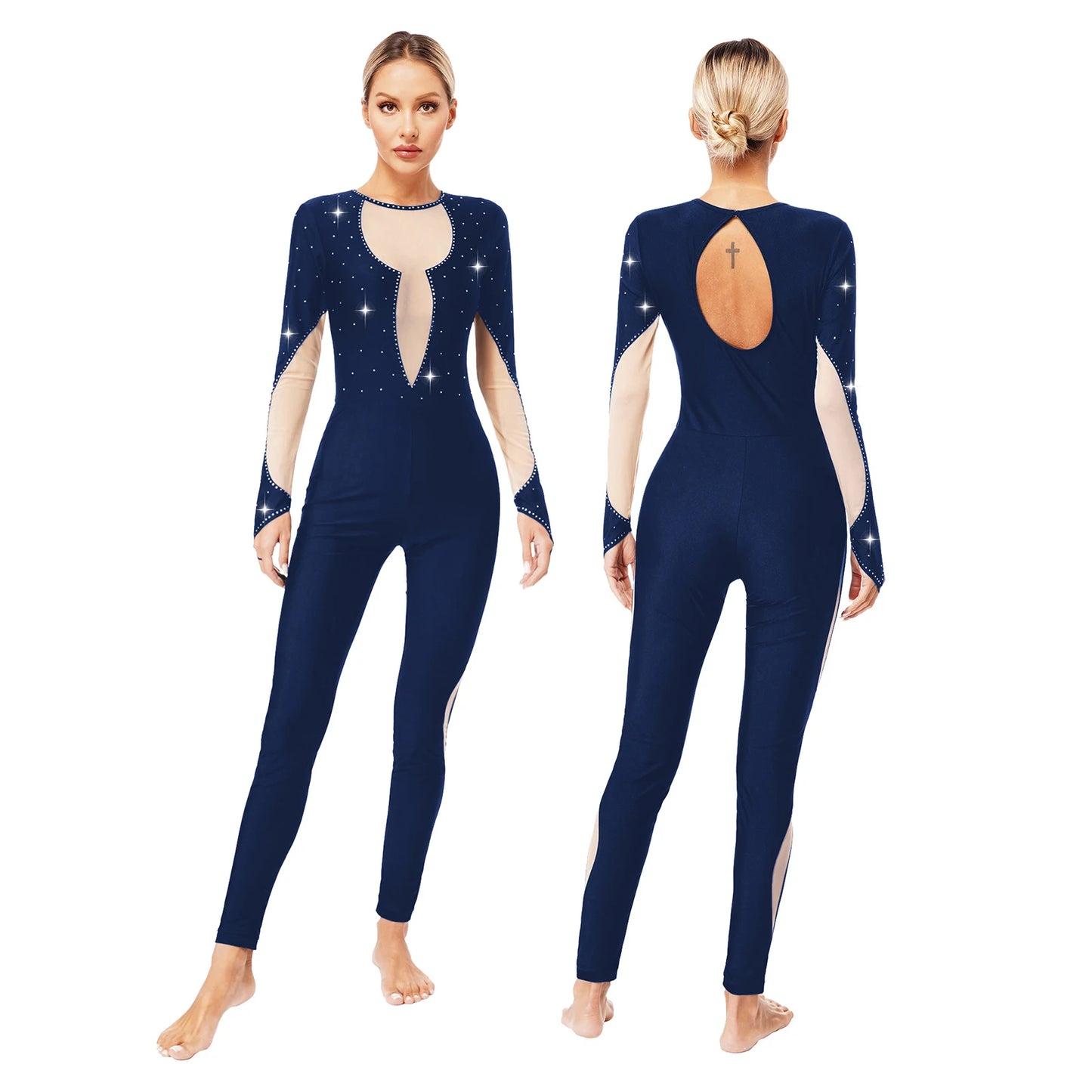 Rhinestones Ballet Dance/Gymnastics Jumpsuit