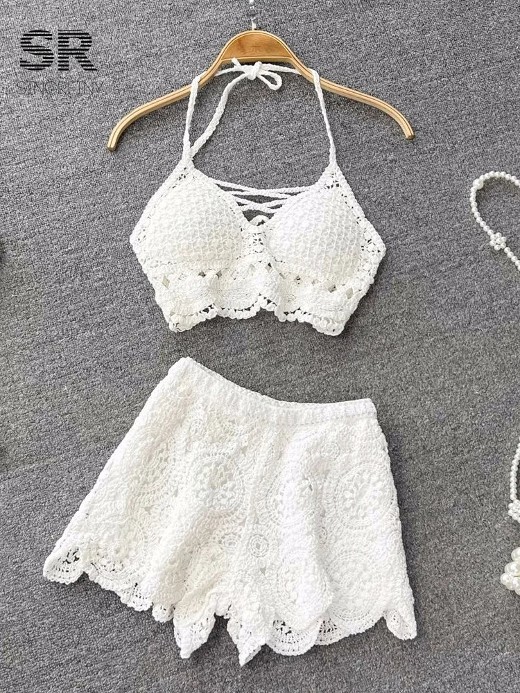 Knitted Backless Two-Piece Set