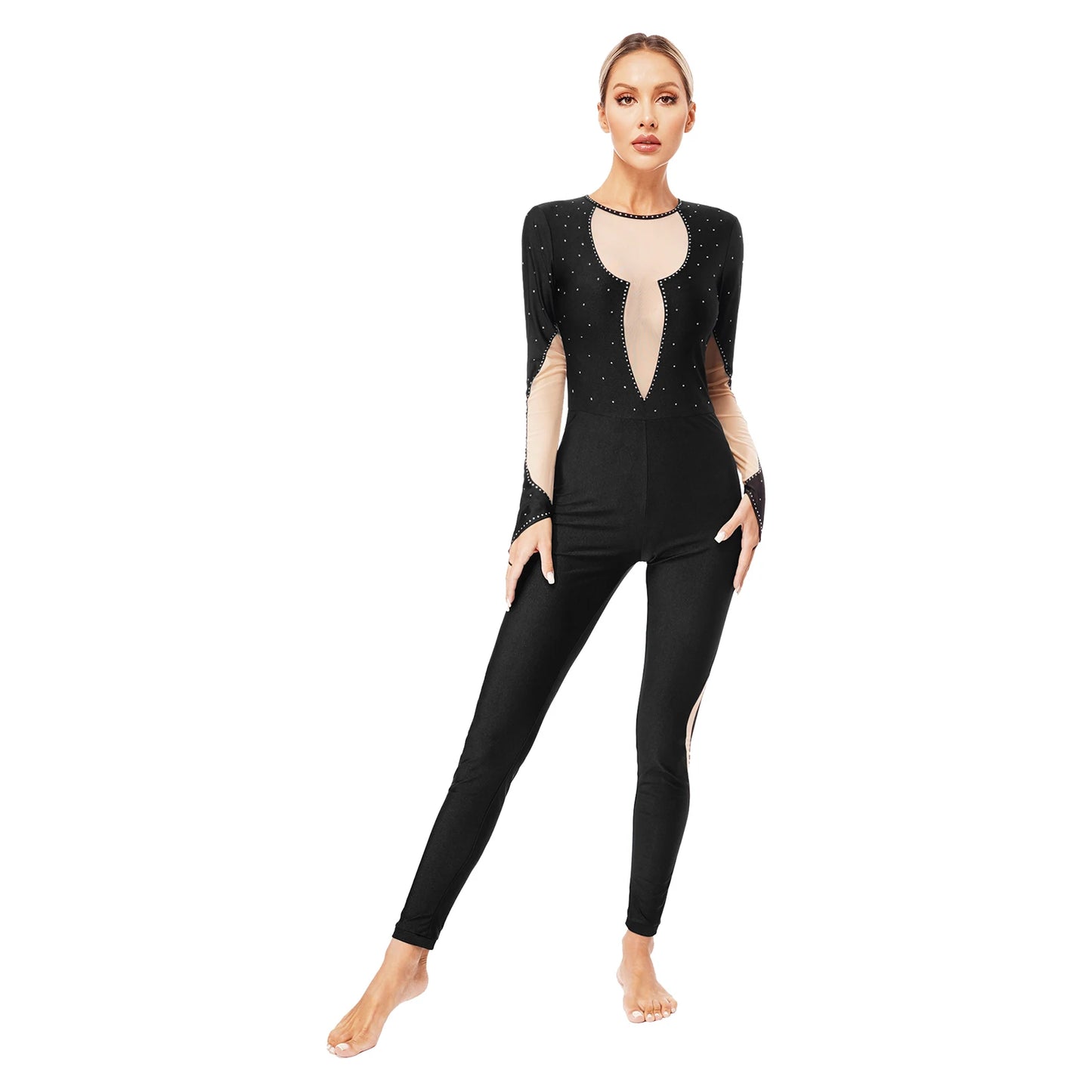 Rhinestones Ballet Dance/Gymnastics Jumpsuit