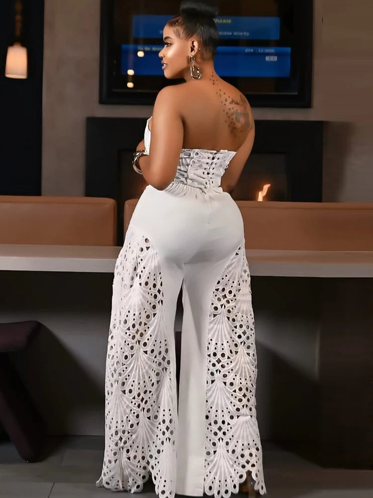 Hollow-Out Lace Outfit