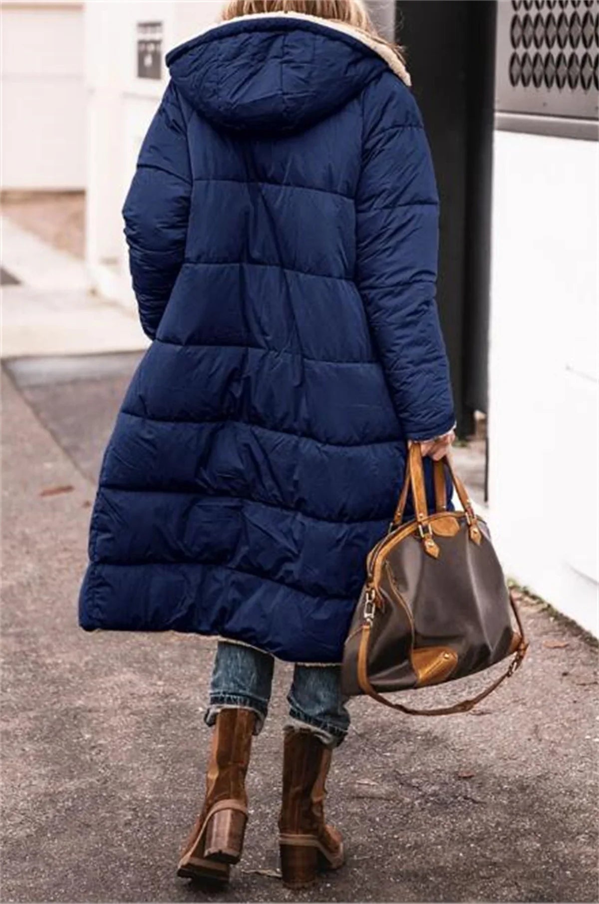 Women's Reversible Winter Hooded Quilted Jacket