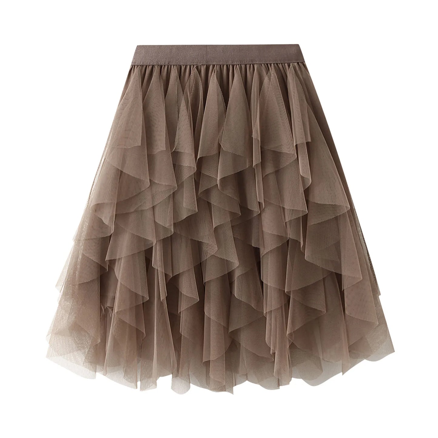Elastic Layered Mesh Fairy Mini Skirt
