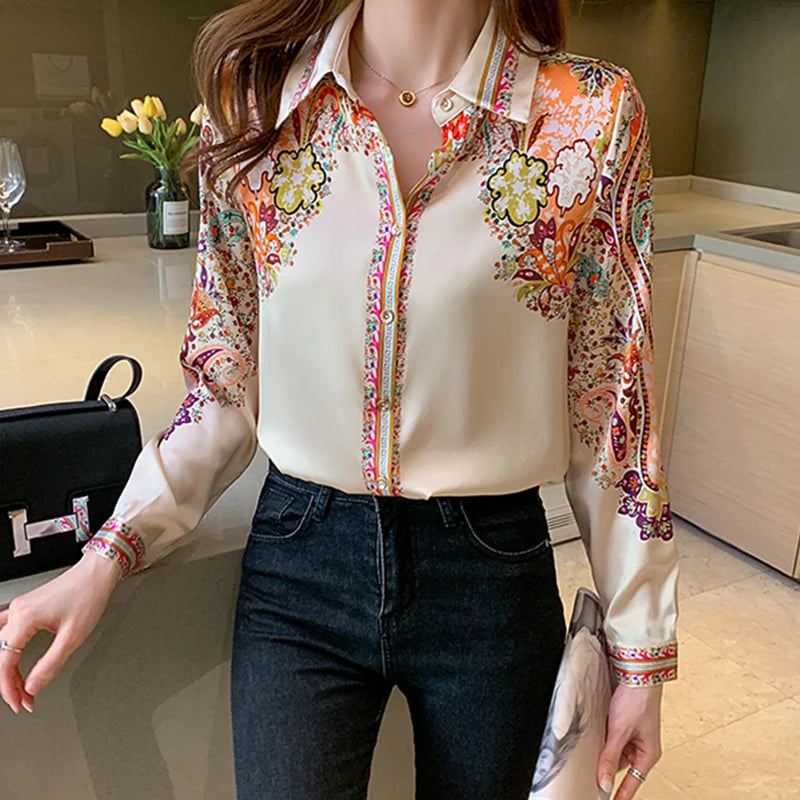 Flower Print Ladies' Blouse