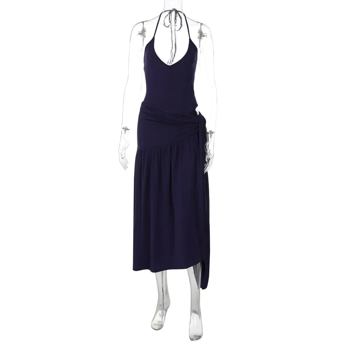 Hipster Halter Bodysuit+Wrapped Long Skirt Outfit