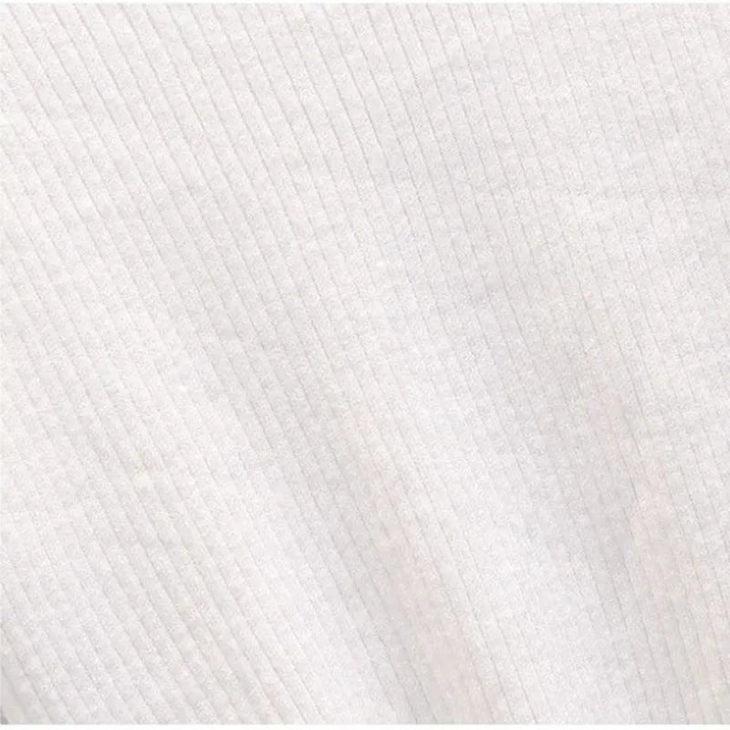 White Sweater Overall Dress - Two-Piece Set