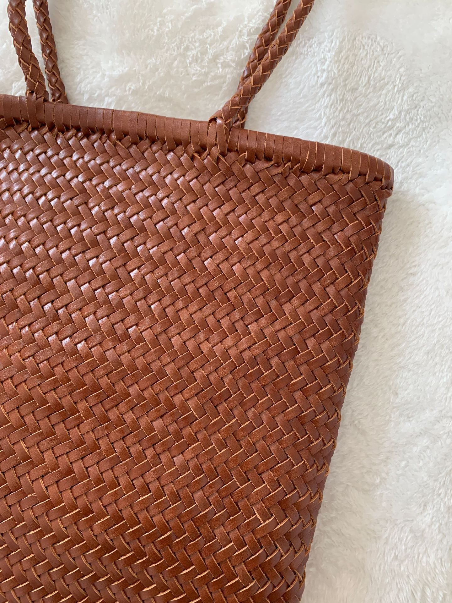 Leather Woven Handbag For Women
