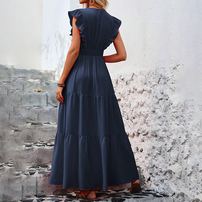 V-Neck Slit Maxi Dress - US Only