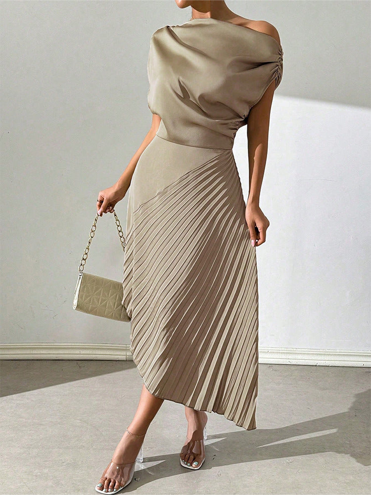 Elegant Ruffled Irregular Dress