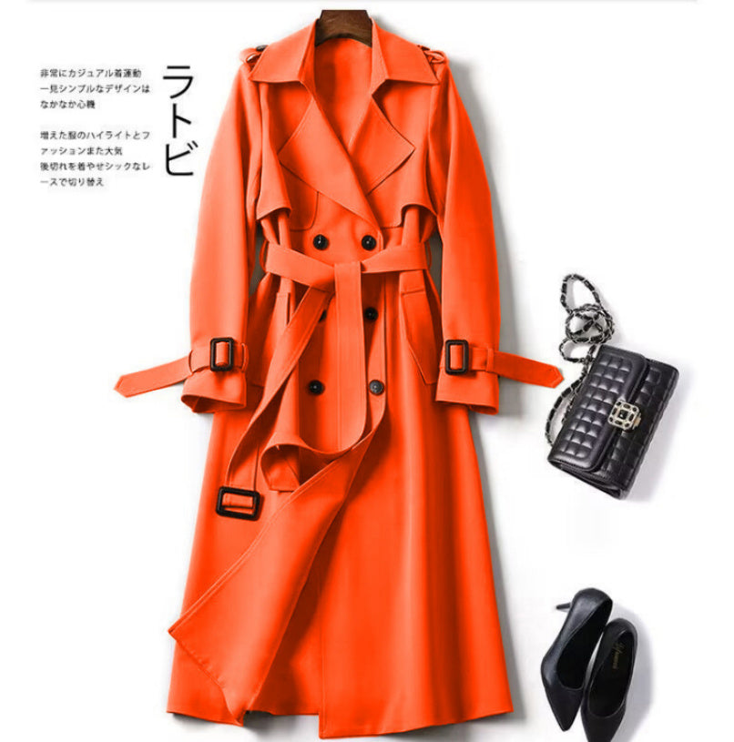 Double-Breasted Midi Trench Coat