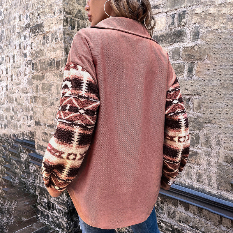 Women's Fashion Drop-Shoulder-Sleeve Plush Coat