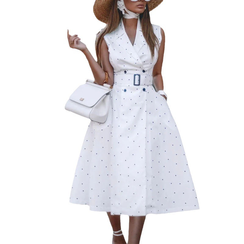 Elegant Midi Belt Dress
