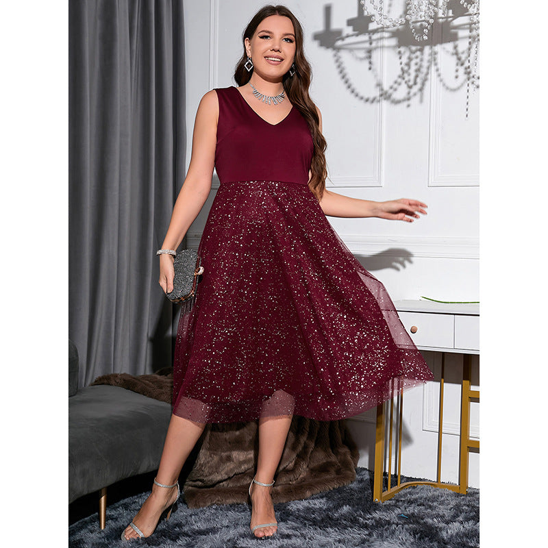 Slim Polka-Dot High-End Dress